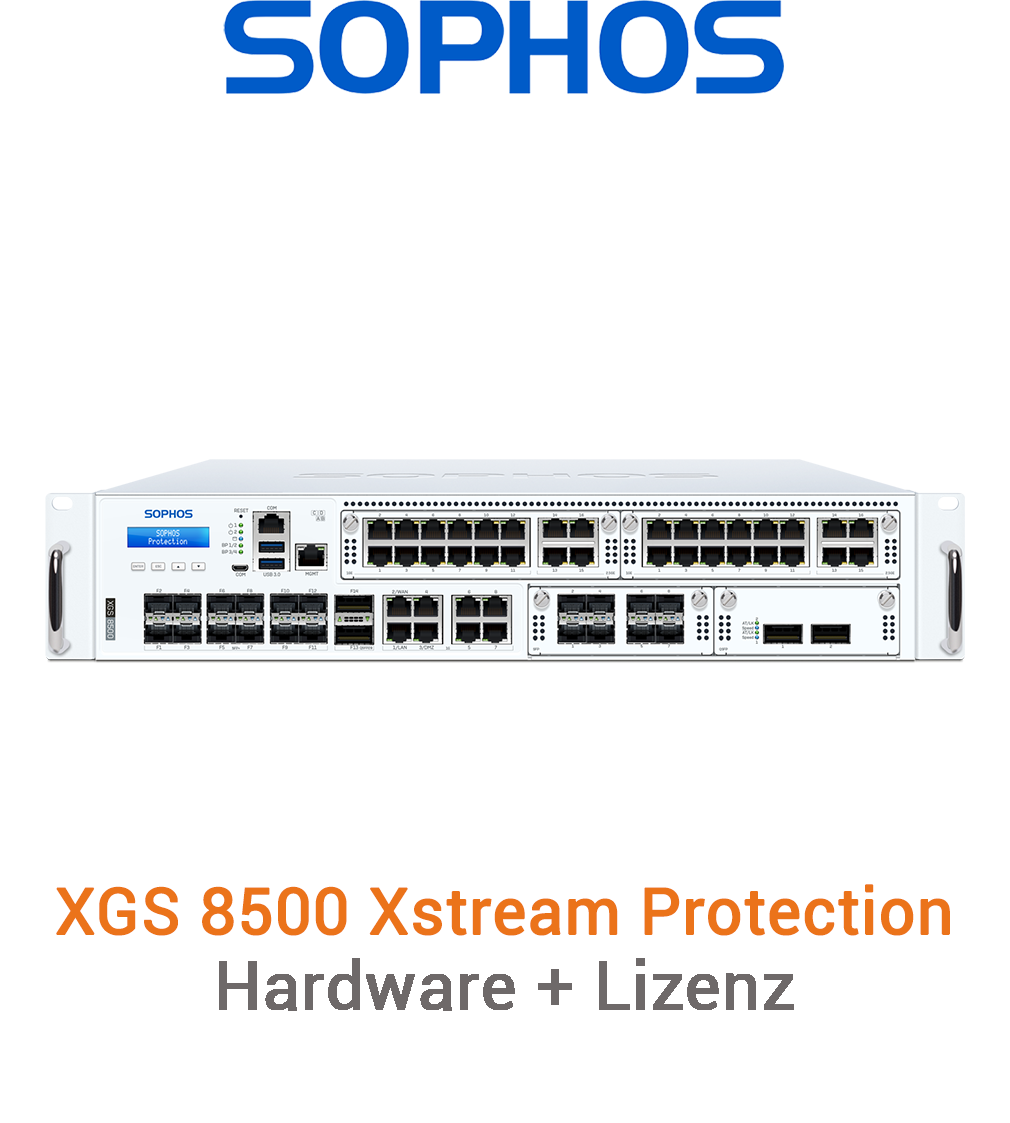 Sophos XGS 8500 Firewall Hardware + Xstream Protection Lizenz Vorderseite