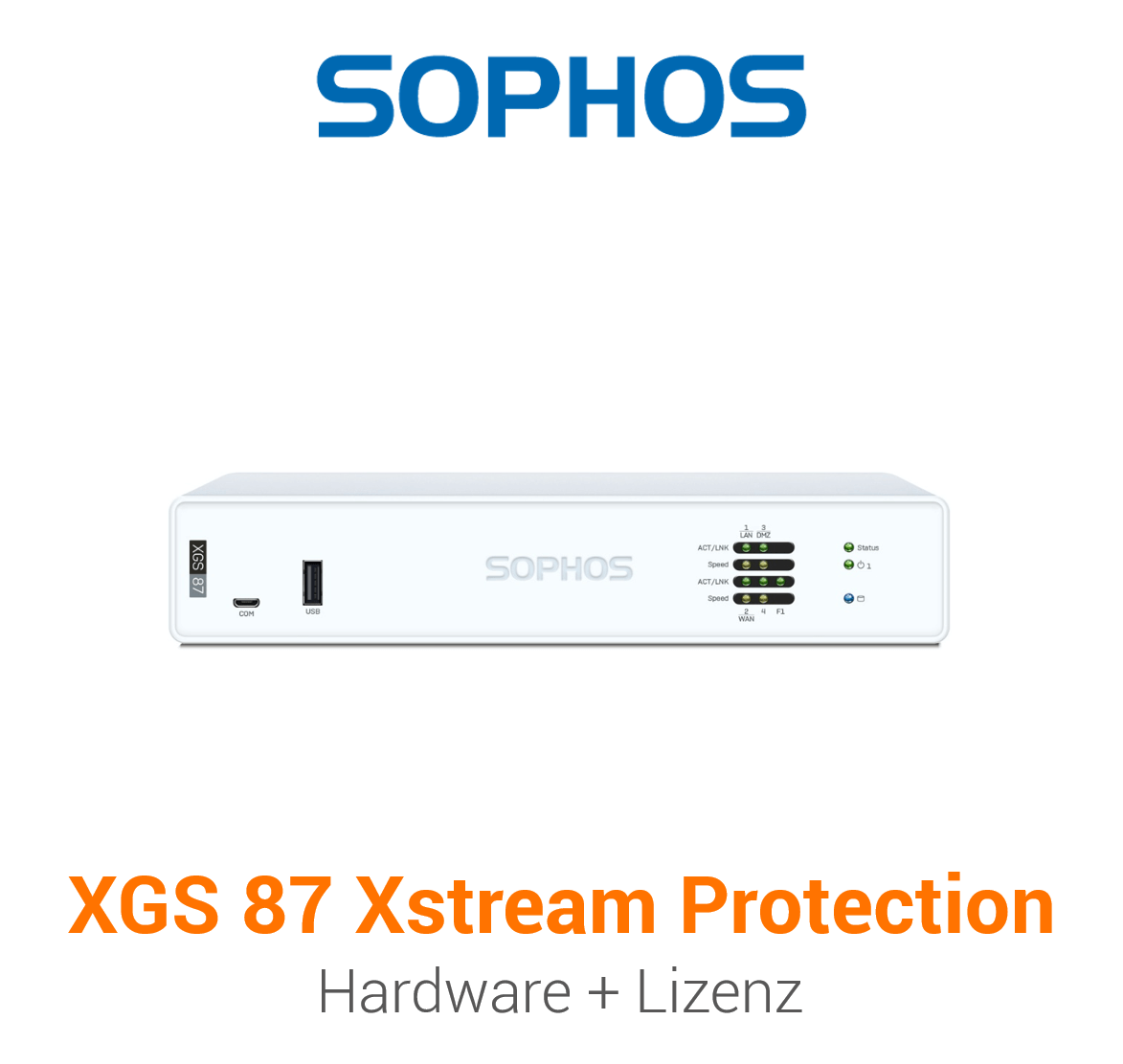Sophos XGS 87 Firewall Hardware + Xstream Protection Lizenz Vorderseite