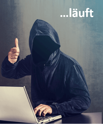 Hacker Een hacker die duimen maakt